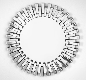 Nowoczesne lustro z okrągłą ramą lustrzaną 90x90