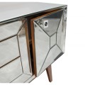  Designerska komoda z drewna i szkła 181x81x47