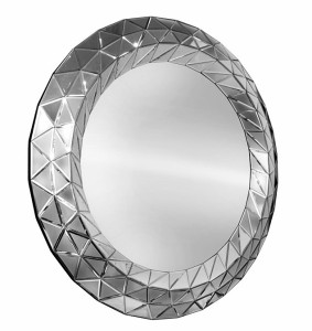 Okrągłe lustro z cudowną ramą lustrzaną 100x100