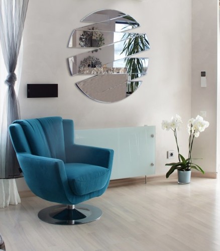 Nowoczesne lustro w kształcie koła 90x90