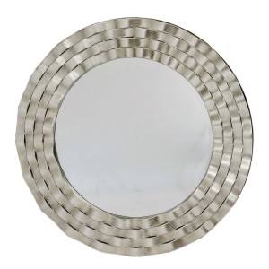Okrągłe lustro dekoracyjne srebrne 90x90