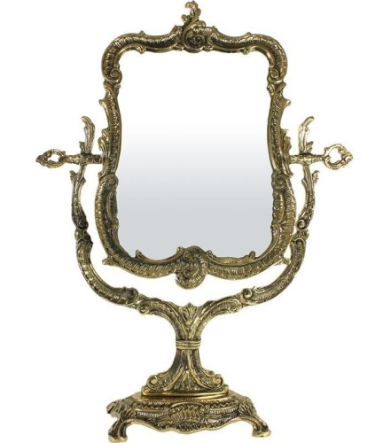 Śliczne stylowe lusterko kosmetyczne mosiężne 40x30x8