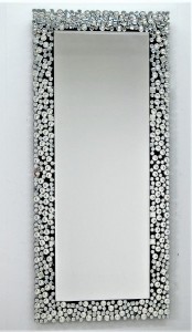 Piękne prostokątne lustro z ramą kryształową 180x80