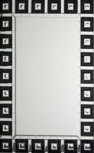 Ozdobne lustro-rama z luster i czarnego szkła 80x120