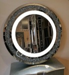 Lustro z dekoracyjną ramą lustrzaną i podświetleniem LED 90x90