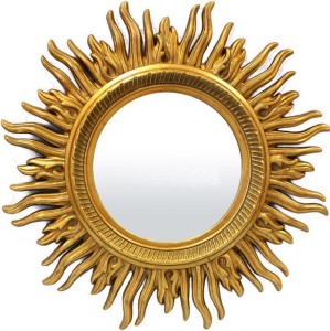 Designerskie lustro w kształcie słońca