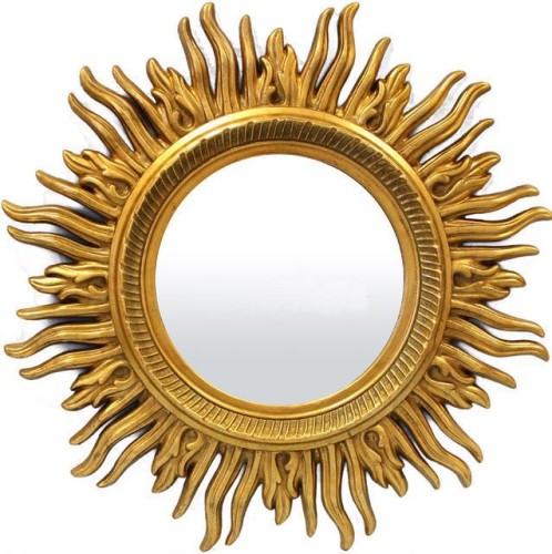 Designerskie lustro w kształcie słońca 