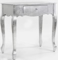 Srebrna stylowa konsola z szufladką 74x73x40